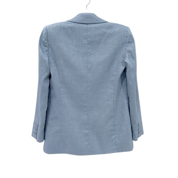 Alice + Olivia Denny Notch Collar Boyfriend Blazer In Chambray Oversized Size 0 - Picture 9 of 14